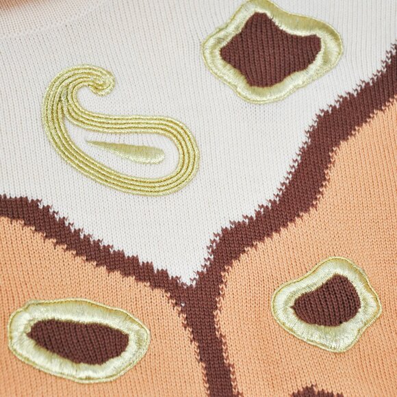 1980s Escada Abstract Wool Knit Sweater | Size L/XL - Picture 6 of 9